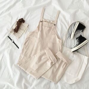 NWT Lt beige overalls
